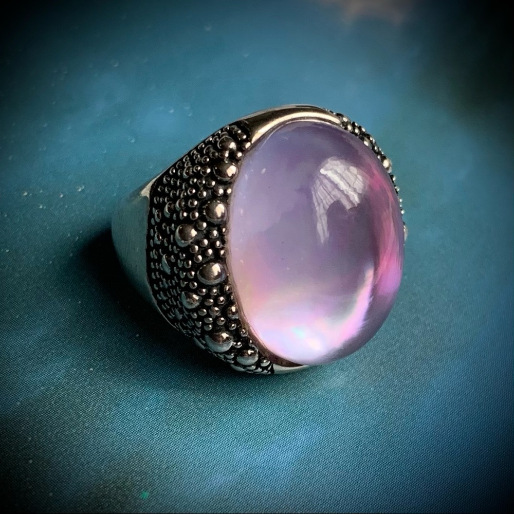 Glowing Amethyst Orb Sterling Silver ring - Picture 4 of 14